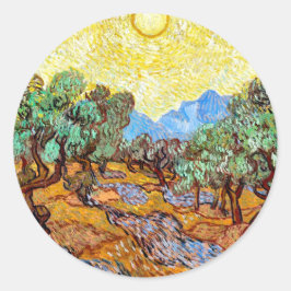 Olive Träd (1889) Vincent Van Gogh Landscape Art Runt Klistermärke