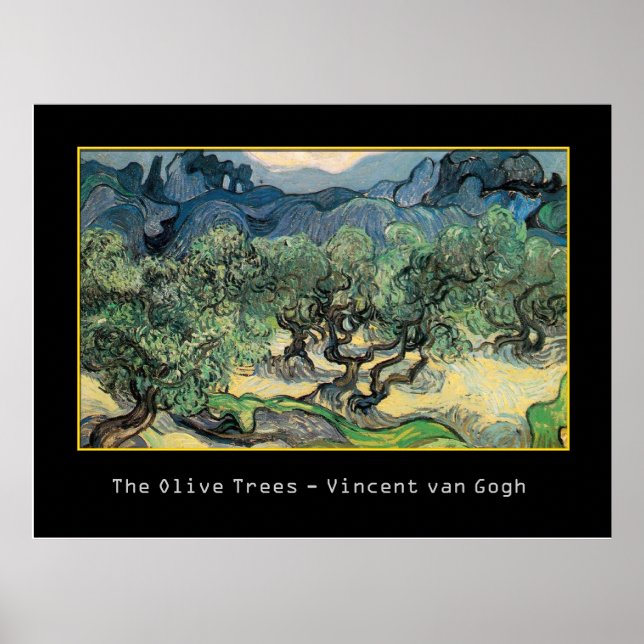 Olive Träd, 1889, Vincent van Gogh Poster (Framsidan)