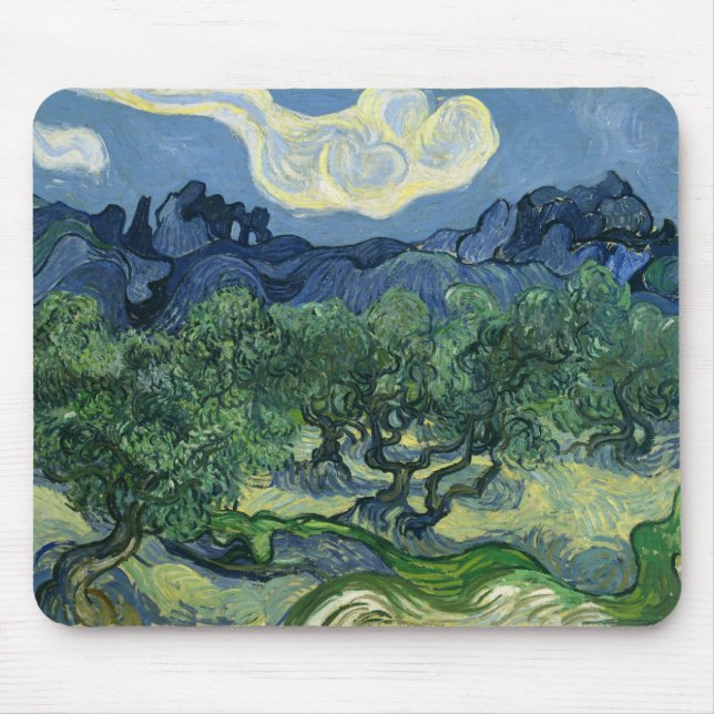 Olive Träd av Van Gogh Fine Art Musmatta (Framsidan)