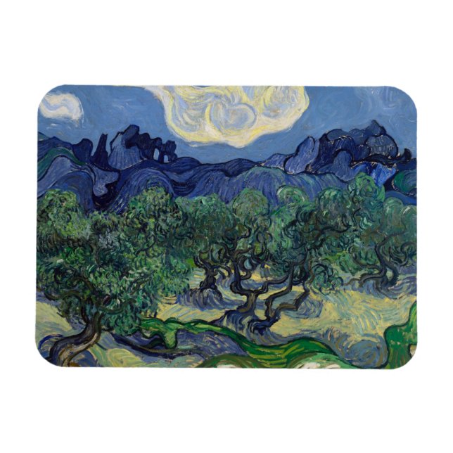 Olive Träd av Vincent Van Gogh Magnet (Horisontell)