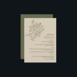 Olive Träd Gren, Rustic och Minimalistiska Bröllop Meny<br><div class="desc">Dessa menyer är perfekter för alla par som planerar en elegant bröllop firande. Utformningen av elegant gren kan vara personlig till kostym för ditt speciella evenemang och kommer att vara perfektens menykort för alla romantiska teman party,  inklusive valentinens dag,  förlovningar,  möhippor,  babyduschar och mycket mer.</div>
