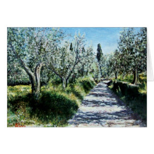 OLIVE TRÄD I TUSCANY HÄLSNINGSKORT