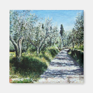 OLIVE TRÄD I TUSCANY LANDSCAPE MAGNET