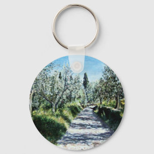 OLIVE TRÄD I TUSCANY LANDSCAPE NYCKELRING