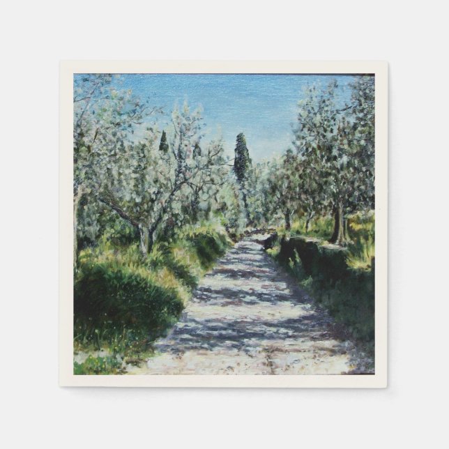 OLIVE TRÄD I TUSCANY PAPPERSSERVETT (Framsidan)