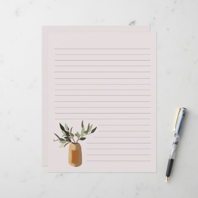 Olive träd i Vas invändigt stationär papper (Fram/Back In Situ)