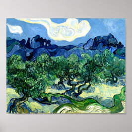 Olive Träd med Alpelare (1889) Van Gogh bra art Poster