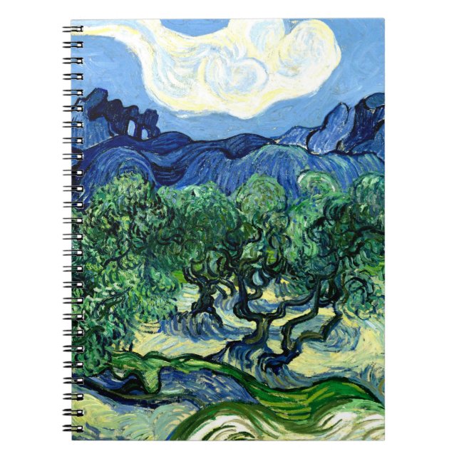 Olive Träd med Alpelare (1889) Van Gogh spiral Anteckningsbok (Framsidan)