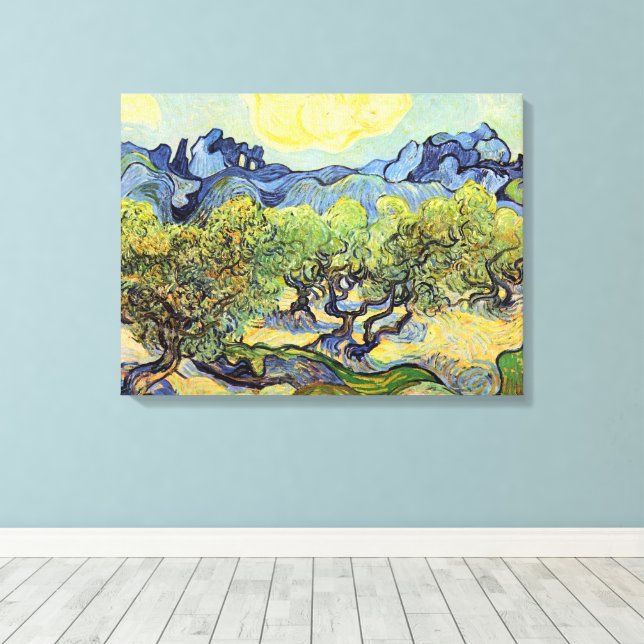 Olive Träd med Alpeles av Vincent van Gogh Canvastryck (Insitu (trägolv))