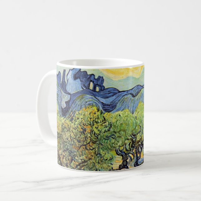Olive Träd med Alpeles av Vincent van Gogh Kaffemugg (Framsida vänster)
