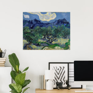 Olive Träd med Alpeles av Vincent van Gogh Poster