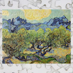 Olive Träd med Alpeles av Vincent van Gogh Pussel<br><div class="desc">Olive Träd med Alppelerna i bakgrunden av Vincent van Gogh är en vintage bra konst post impressionism landskapsmålning. En fruktodling på en fullt av olivfruktsproducerande träd med sikte på ett bergsområde i den avstånd regionen. Det är ett av över ett dussin landskap av träd som van Gogh målade medan han...</div>