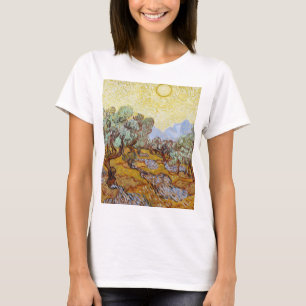 Olive Träd med gult himlar och sol T Shirt