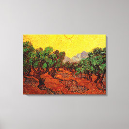 Olive Träd med Gult Himlar och Sol, van Gogh Canvastryck