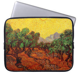 Olive Träd med Gult Himlar och Sol, van Gogh Laptop Sleeve
