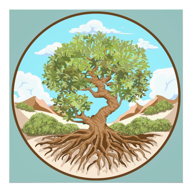 Olive träd Peace-symbol i ett fritt palestinskt la Fototryck (Framsidan)