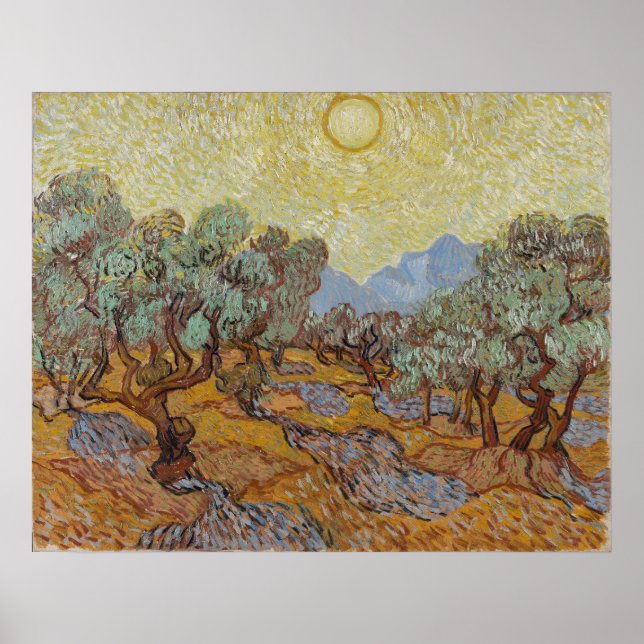 Olive Träd, Vincent van Gogh Poster (Framsidan)
