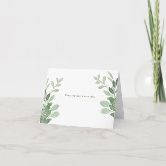 Olive Träd Watercolor Bröllop Anteckningskort