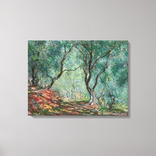 Olive Träd Wood in the Moreno Gardens (av Monet) Canvastryck (Framsida)