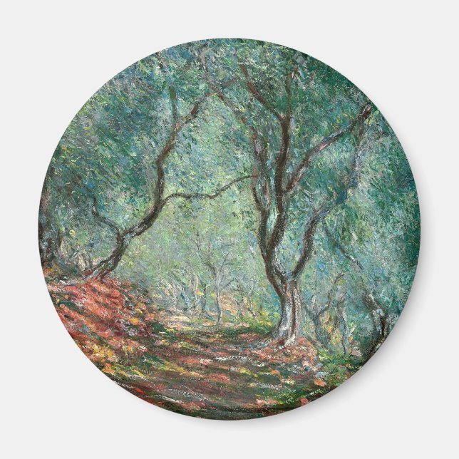 Olive Träd Wood in the Moreno Gardens (av Monet) Magnet (Framsidan)