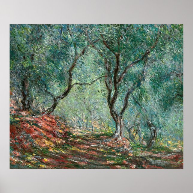 Olive Träd Wood in the Moreno Gardens (av Monet) Poster (Framsidan)