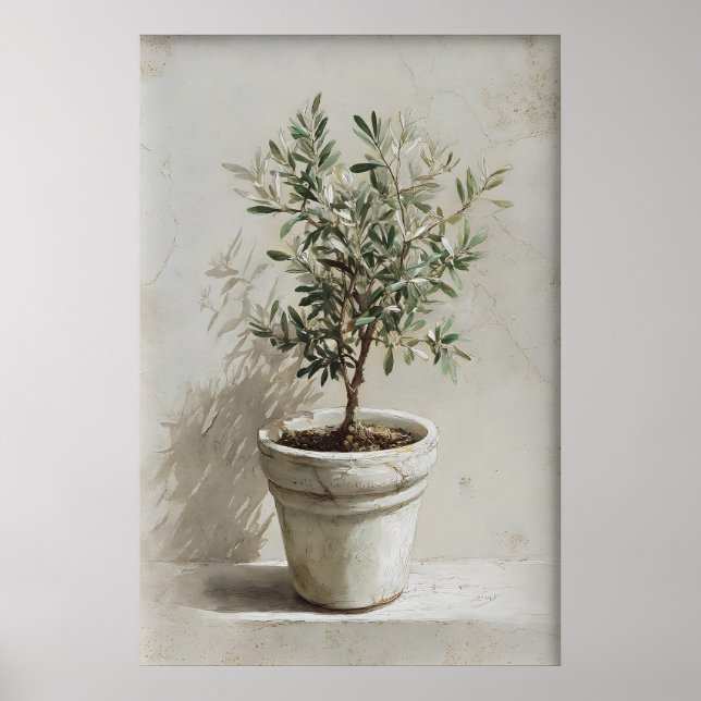 Olive Tree Print, Spring Landscape Digital, 19th Poster (Framsidan)