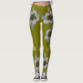 Olive-utskrift Leggings