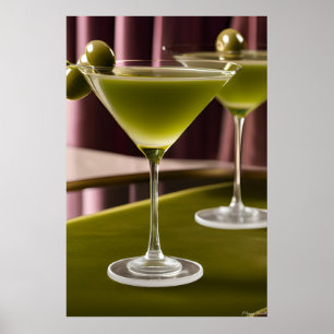 Olive Velvet: Klassisk Martini Stilleben Poster