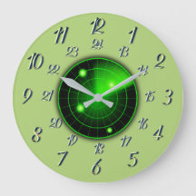 Olive w/ Grått Radar MilitaryTime Large Clock