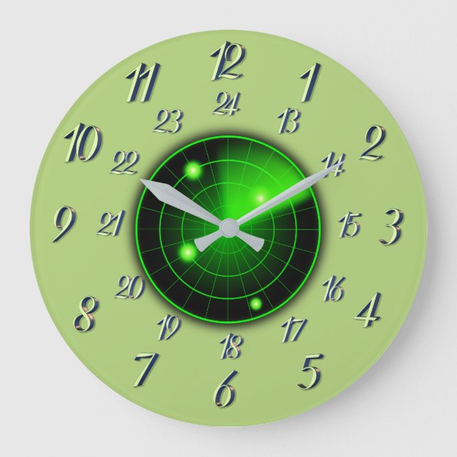 Olive w/ Grått Radar MilitaryTime Large Clock Stor Klocka (Framsida)