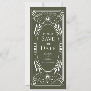 Olive & White Mystical Tarot Card Spara datum Inbjudningar