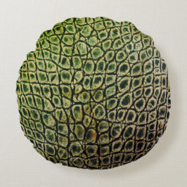 OLIVE-WOOD GATOR ROUND PILLOW RUND KUDDE