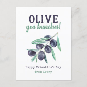 Olive You Bunches Kids School Valentinkort Helg Vykort