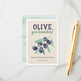 Olive You Bunches Kids School Valentinkort Tilläggskort