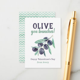 Olive You Bunches Kids School Valentinkort Tilläggskort