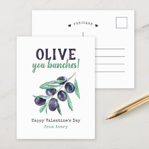 Olive You Bunches Kids Valentindagen Helg Vykort