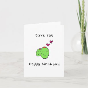 Olive You Grattis på födelsedagen Card Kort