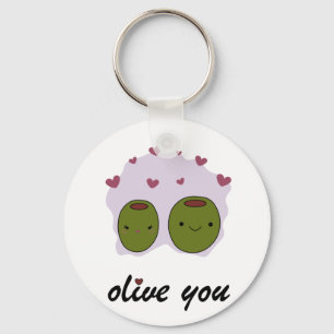 "Olive you" i Kärlek du ger till honom/hennes Kärl Nyckelring