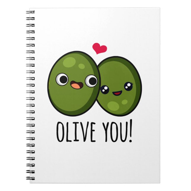 Olive You Roligt Kärlek Puns  Anteckningsbok (Framsidan)