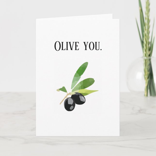 Olive You Romantic Card Kort (Framsida)