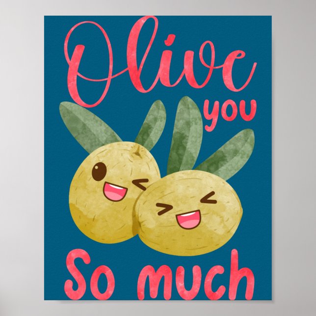 Olive You So Much Funny Food Pun Baby  Poster (Framsidan)