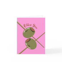 Olive You Söt Rosa Grattiskort