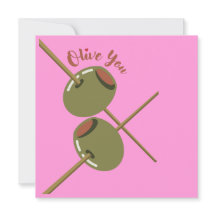 Olive You Söt Rosa Platt Välkomstkort
