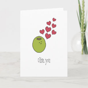 "Olive you", tomt gratulationskort Kort