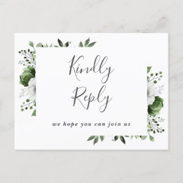 Olivegrön blommig begäran om sångsvar postkort inbjudan vykort