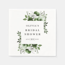 Olivegrön Elegant Lantlig Blommig Bröllopsdusch