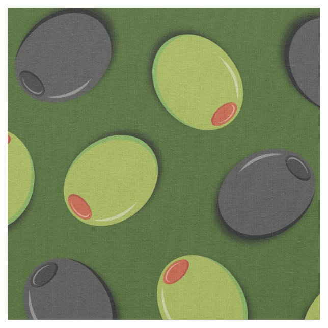 Oliver Black och Grönt Cute Food Tyg (Närbild)