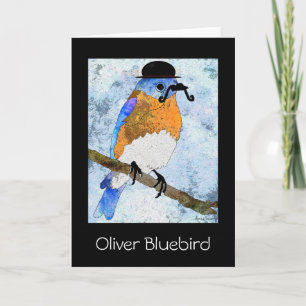 Oliver Bluebird med mustasch, bowlareare gratulati Kort