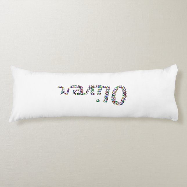 Oliver Bold Typography med Multifärgad Stones Kroppskudde (Framsidan)