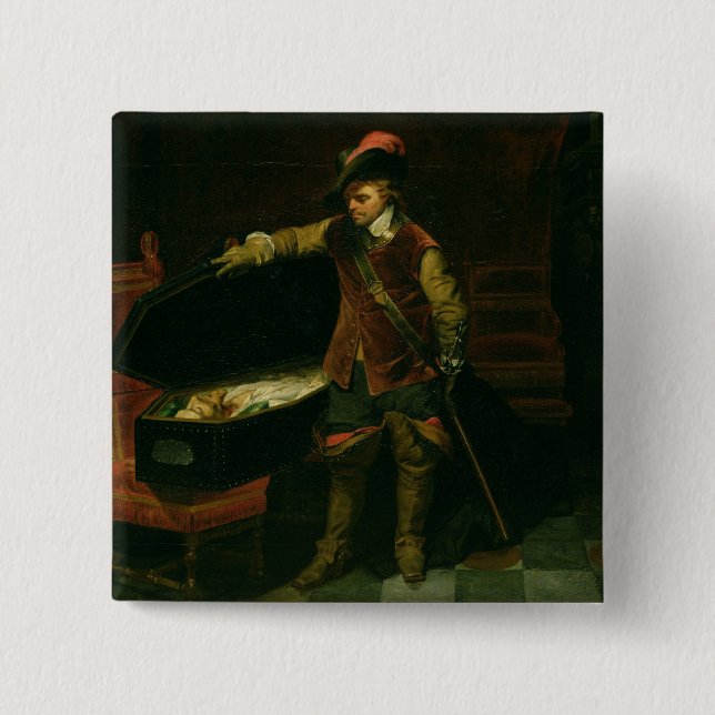 Oliver Cromwell med kistan av Charles mig Knapp (Framsida)